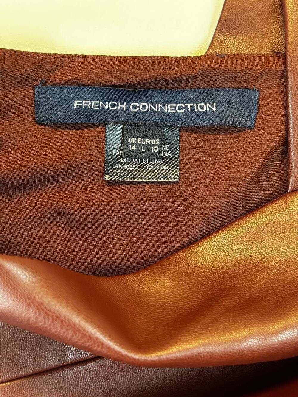 French Connection Crolenda Burgundy Faux Leather Midi Dress - Picture 4 of 4